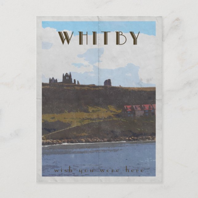 Vintage Reise Poster Stil Postkarte Whitby (Vorderseite)
