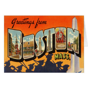 Vintage Reise-Postkarte Bostons wieder hergestellt