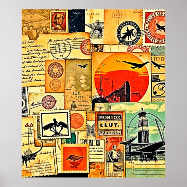 Vintage Reise Postkarte Kunst, Dichtung und Musik Poster (Vorne)