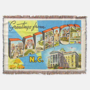 Vintage Reise-Postkarte Raleighs Nord-Carolina NC Decke