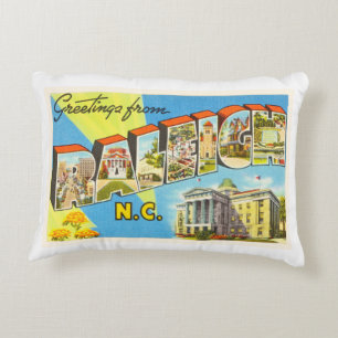 Vintage Reise-Postkarte Raleighs Nord-Carolina NC Dekokissen