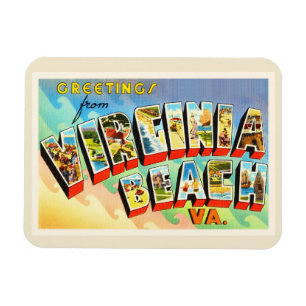 Vintage Reise-Postkarte Virginia Beach Virginia VA Magnet