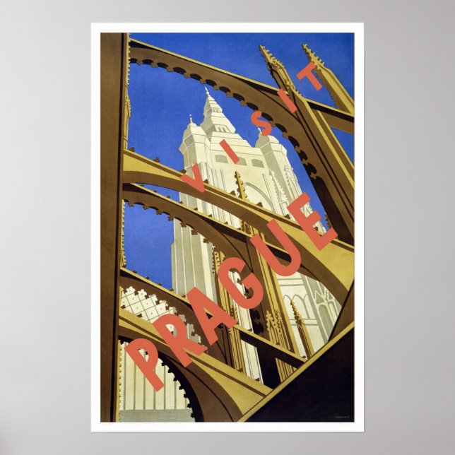 Vintage Reise, Prag Poster (Vorne)