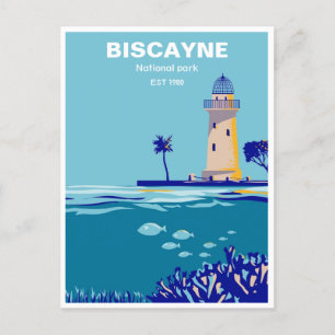 Vintage Reise Retro Biscayne Nationalpark Postkarte