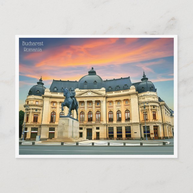 Vintage Reise retro bucharest Rumänien Roumanie Postkarte (Vorderseite)