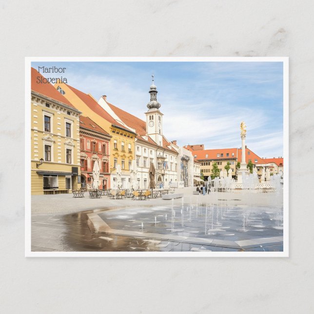Vintage Reise Retro Maribor Slowenien Slowenien Sl Postkarte (Vorderseite)