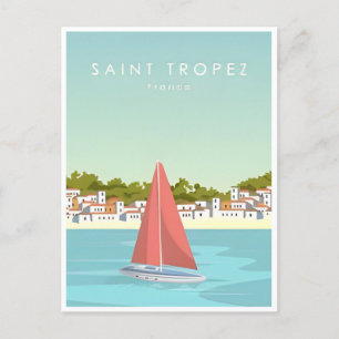 Vintage Reise Saint Tropez Frankreich Tourismus Postkarte