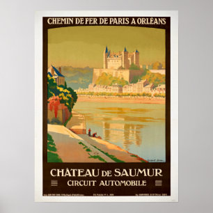 Vintage Reise - Schloss Saumur Frankreich Poster