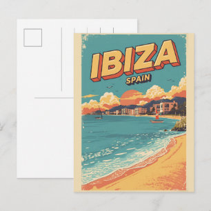 Vintage Reise Spanien IBIZA Balearen Geschenke Postkarte