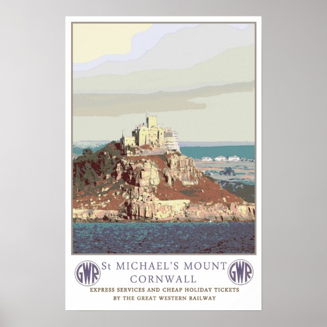 Vintage Reise, St. Michael's Mount. Poster (Vorne)
