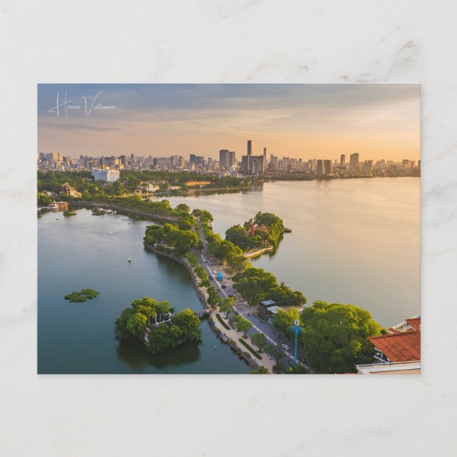 Vintage Reise Stadt hanoi vietnam Retro Urlaub Postkarte (Vorderseite)