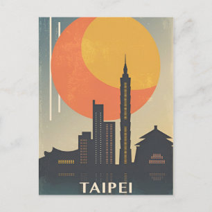 Vintage Reise Stadt New Taipei City Taiwan Retro Postkarte