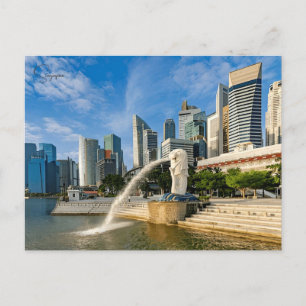 Vintage Reise Stadt Singapur Skyline Retro Postkarte