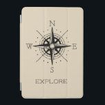 Vintage Reise Themenwelt Erleben iPad Mini Hülle<br><div class="desc">Dieses kühn gestaltete iPad Cover ist die perfekte Ergänzung zu Ihrem Reisemotiv. Dieses Design hat einen Vintagen schwarzen Kompass mit dem Wort "EXPLORE" in einem schwarzen Schriftart.</div>