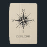 Vintage Reise Themenwelt Erleben iPad Mini Hülle<br><div class="desc">Dieses kühn gestaltete iPad Cover ist die perfekte Ergänzung zu Ihrem Reisemotiv. Dieses Design hat einen Vintagen schwarzen Kompass mit dem Wort "EXPLORE" in einem schwarzen Schriftart.</div>