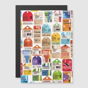 Vintage Reise Tickets Muster. Magnetkarte