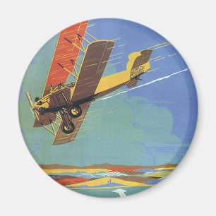 Vintage Reise- und Transport- Antique Doppeldecker Magnet