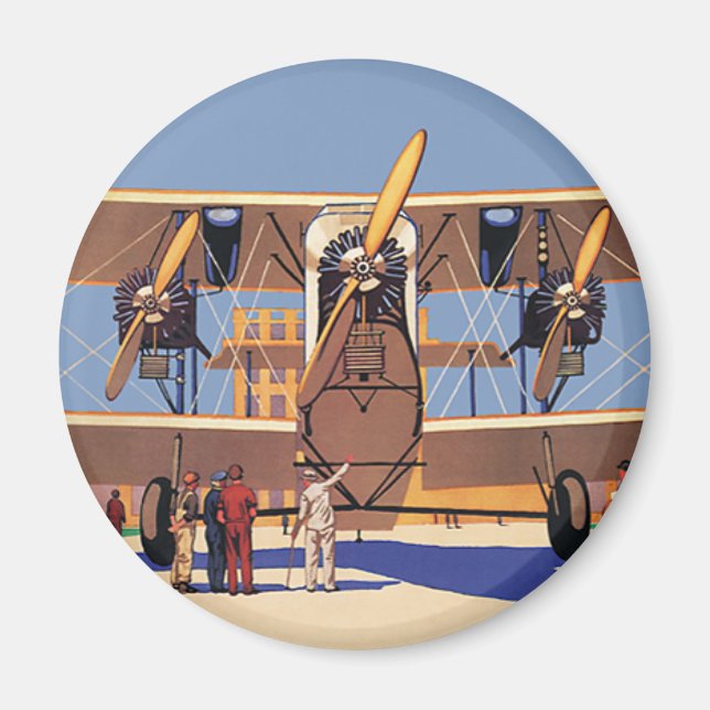 Vintage Reise- und Transportflugzeug Magnet (Vorne)