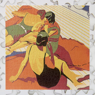 Vintage Reise, Urlaub auf dem Kreuzfahrtschiff Puzzle