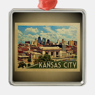 Vintage Reise-Verzierung Kansas City Missouri Silbernes Ornament