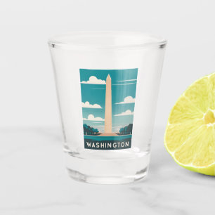 Vintage Reise Washington Monument Retro Landschaft Schnapsglas