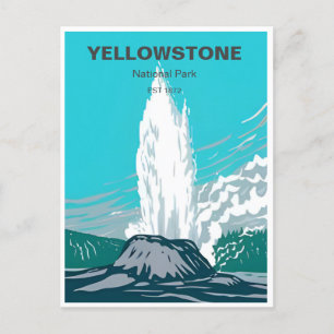 Vintage Reise Yellowstone Nationalpark Wyoming Postkarte