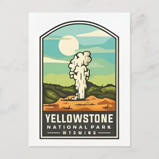 Vintage Reise Yellowstone Nationalpark Wyoming Postkarte (Vorderseite)