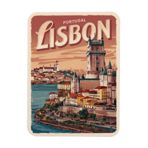 Vintage-Reiseandenken an Lissabon, Portugal, Wasse Magnet