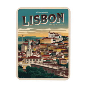 Vintage-Reiseandenken und Souvenirs aus Lissabon,  Magnet