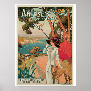 Vintage Reiseanzeige Antibes Frankreich Poster