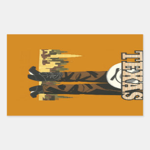 Vintage Reiseaufkleber Texas USA Rechteckiger Aufkleber