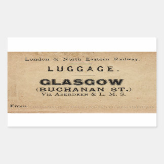 Vintage-Reiseetiket Glasgow Handgelenktasche Rechteckiger Aufkleber