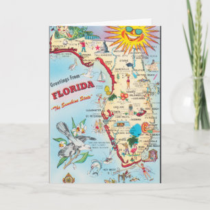Vintage-Reisekarte Florida Karte