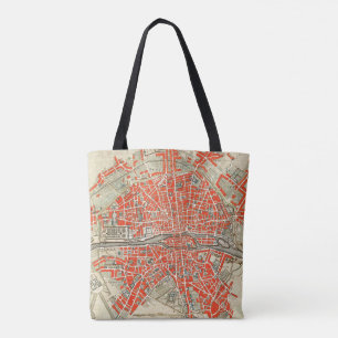 Vintage-Reisekarte von Paris. Alte retro Stadt Fra