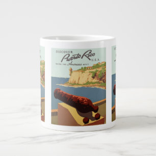 Vintage-Reisekunst, Entdecken Sie Puerto Rico! Jumbo-Tasse