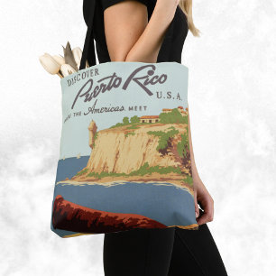 Vintage-Reisekunstposter, Entdecken Sie Puerto Ric
