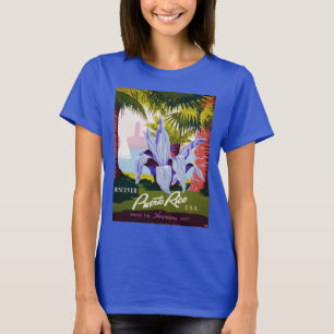 Vintage-Reisekunstposter, Entdecken Sie Puerto Ric T-Shirt
