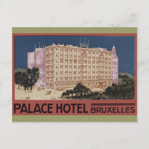 Vintage-Reisekunstposter - Palace Hotel Brüssel Postkarte