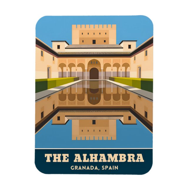 Vintage Reisen Alhambra Granada Spanien Retro Land Magnet (Vertikal)