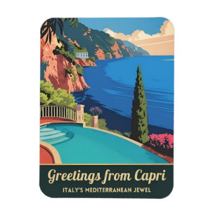 Vintage Reisen Capri Italien Seaside Retro Landsch Magnet