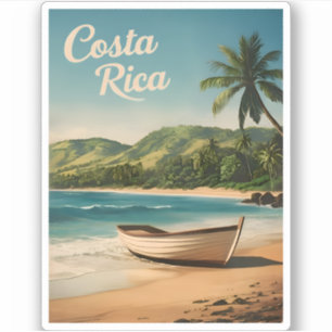 Vintage Reisen Costa Rica Seaside Retro Landschaft Aufkleber
