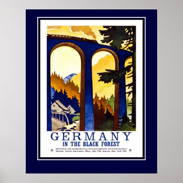 Vintage Reisen Deutschland Der Schwarzwald groß Poster (Vorne)