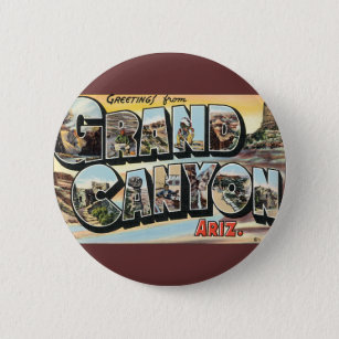 Vintage Reisen Grüße vom Grand Canyon Arizona Button