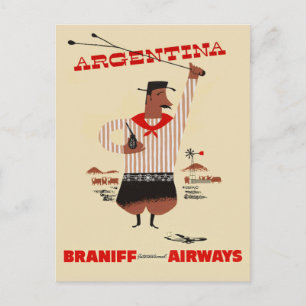 Vintage Reisen nach Argentinien Postkarte