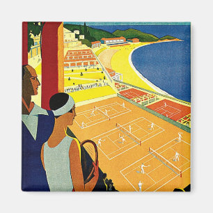 Vintage Reisen, Tennis, Sport, Monte Carlo Monaco Magnet