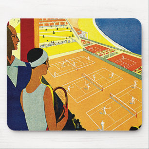 Vintage Reisen, Tennis, Sport, Monte Carlo Monaco Mousepad