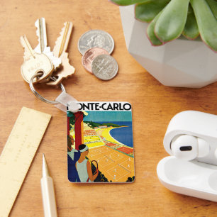 Vintage Reisen, Tennis, Sport, Monte Carlo Monaco Schlüsselanhänger