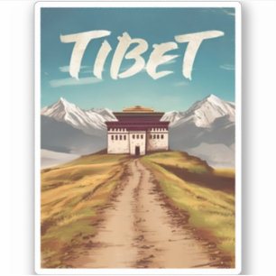 Vintage Reisen Tibet Himalayas Retro Landschaftlic Aufkleber