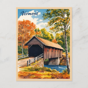 Vintage Reisen Vermont Landschaft Retro Landschaft Postkarte