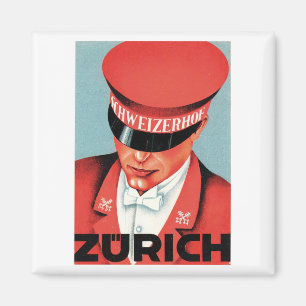 Vintage Reisen Zürich Schweiz Kulturpass Magnet